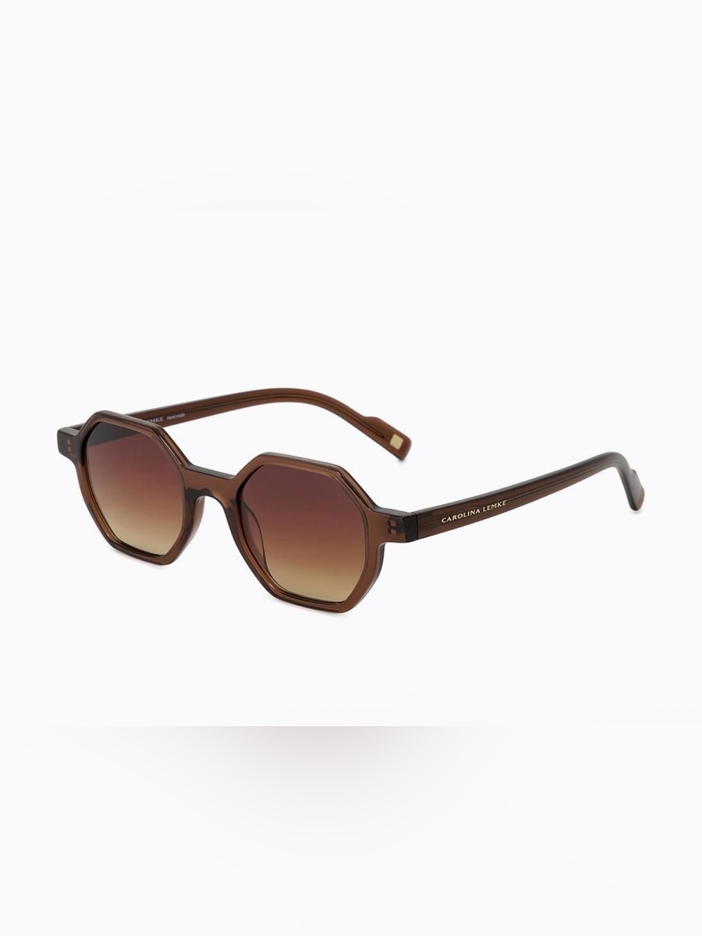 Carolina Lemke Brown Hexagon Acetate Sunglasses